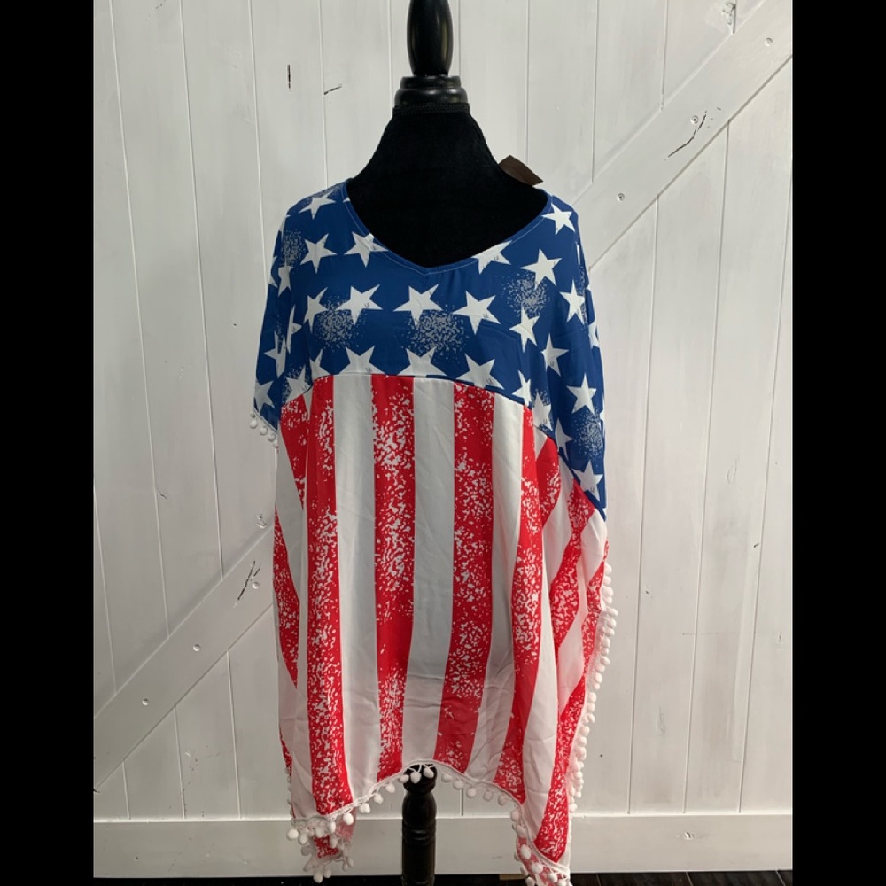 American flag beach cover up